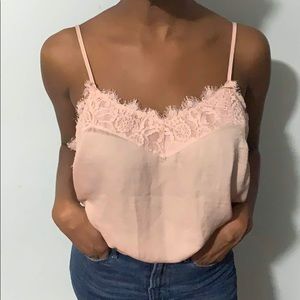 Pink skinny strap top